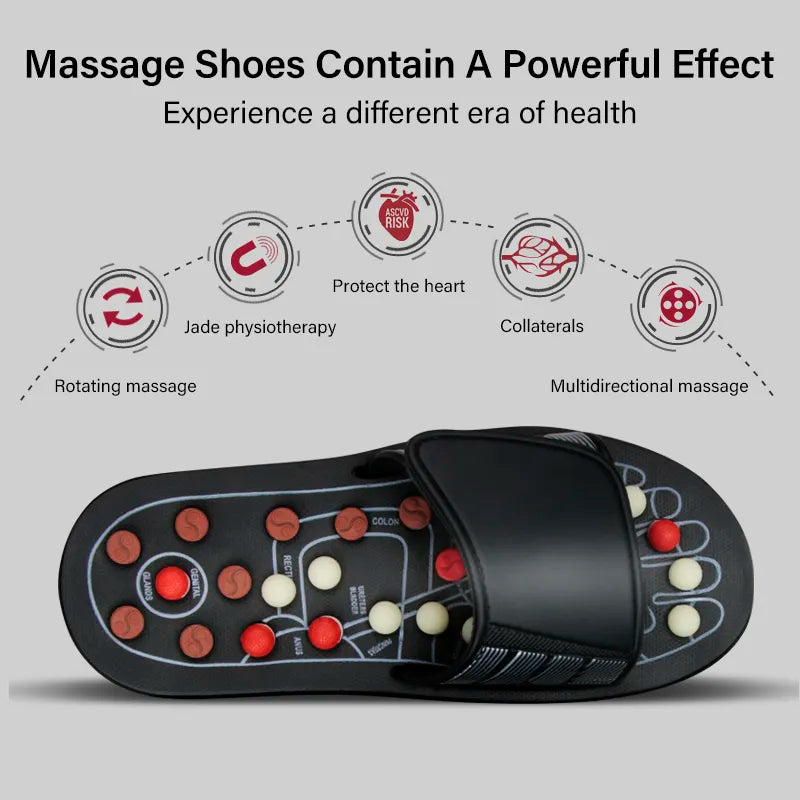 Feet Massage Slippers Foot Reflexology  Massager Walk Stone Shoes Cobblestone Massager