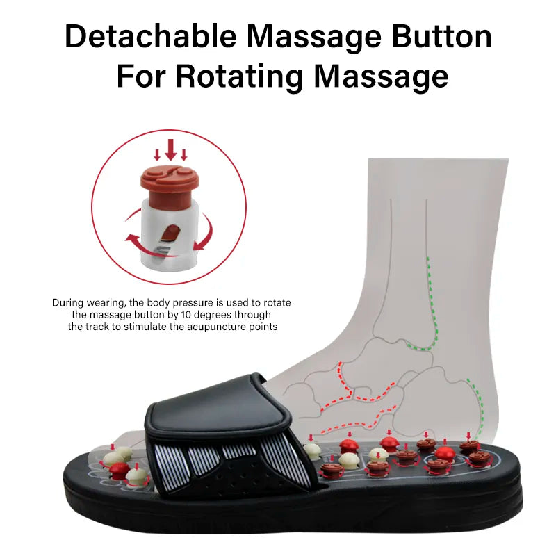 Feet Massage Slippers Foot Reflexology  Massager Walk Stone Shoes Cobblestone Massager