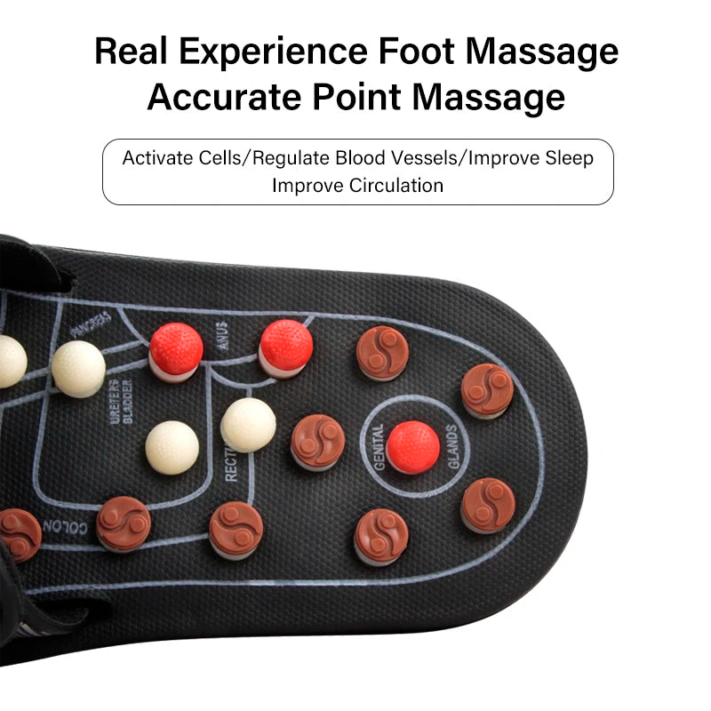 Feet Massage Slippers Foot Reflexology  Massager Walk Stone Shoes Cobblestone Massager