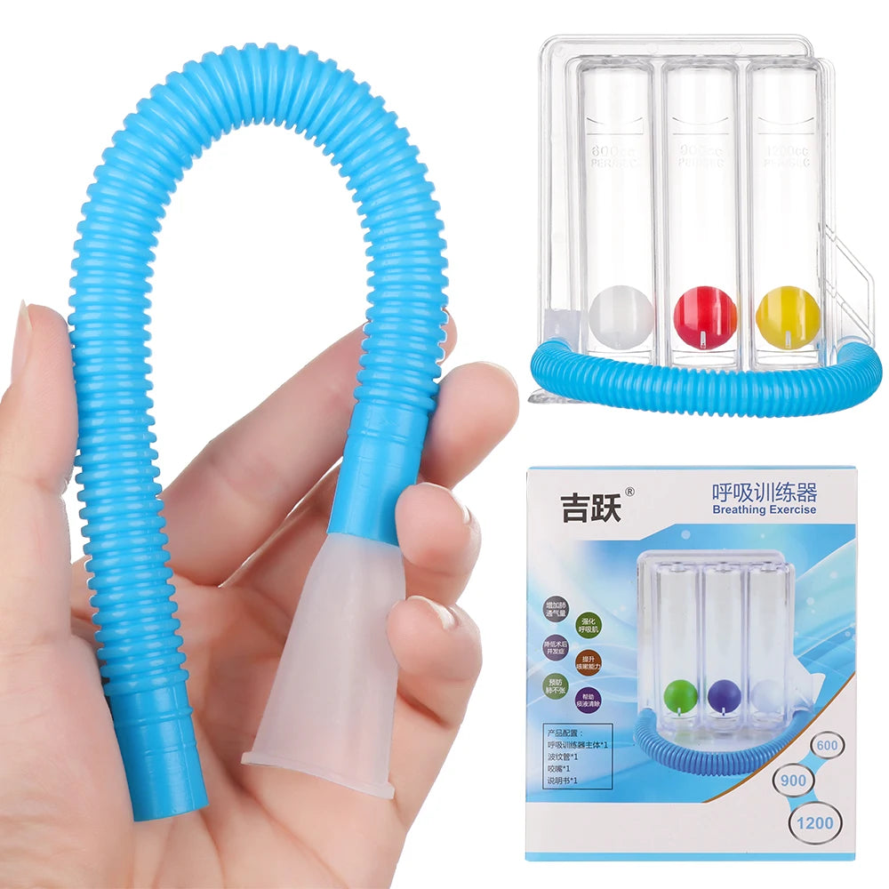 3 Balls Breathing Trainer Lung Function Improvement Trainer Respiratory Spirometry Breath Exerciser Measurement System