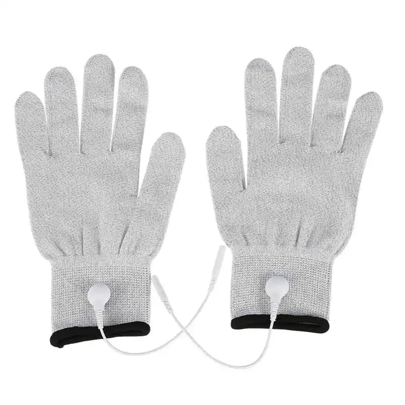 1 Pair Electrode Gloves for Tens Machine Conductive Gloves Electrode Massage Mitts Therapy Hand Massage Electrotherapy Wire