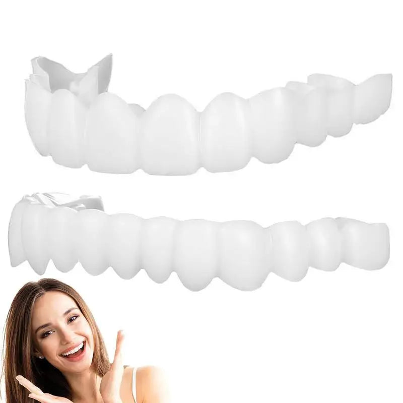 2Pair/set Snap On Teeth Veneers Cover The Yellow Damaged Teeth Instant Confidence Smile Temporary Hygiene Tools For Woman Man