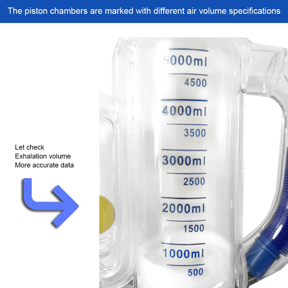 3000/5000ml PVC Volumetric Exerciser Lung Breathing Exerciser  Vital Capacity Apparatus Spirometer Rehabilitation Trainer